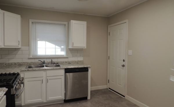 Kitchen from living room doorway